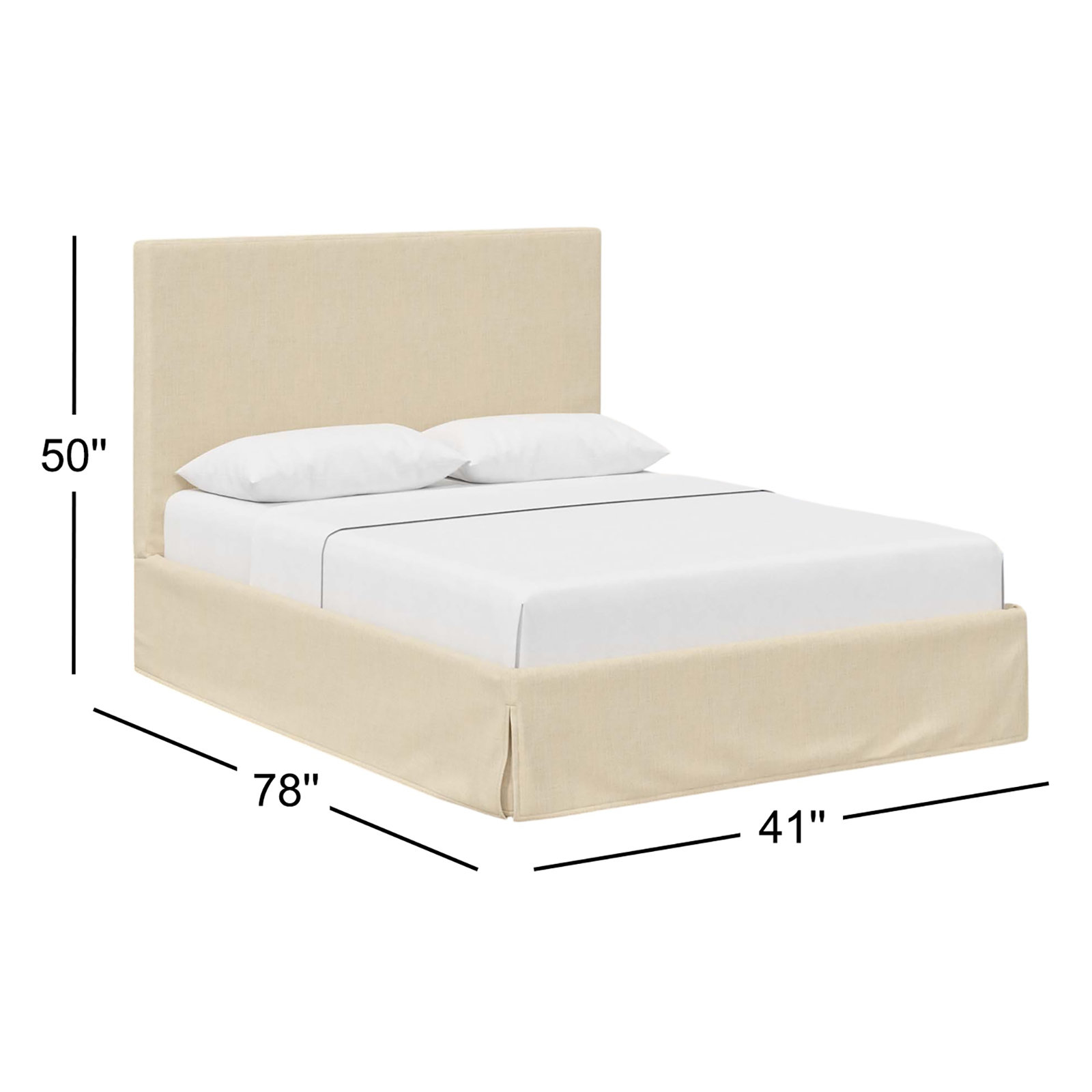 Verona Upholstered Slipcover Bed, Twin, Classic Linen Linen