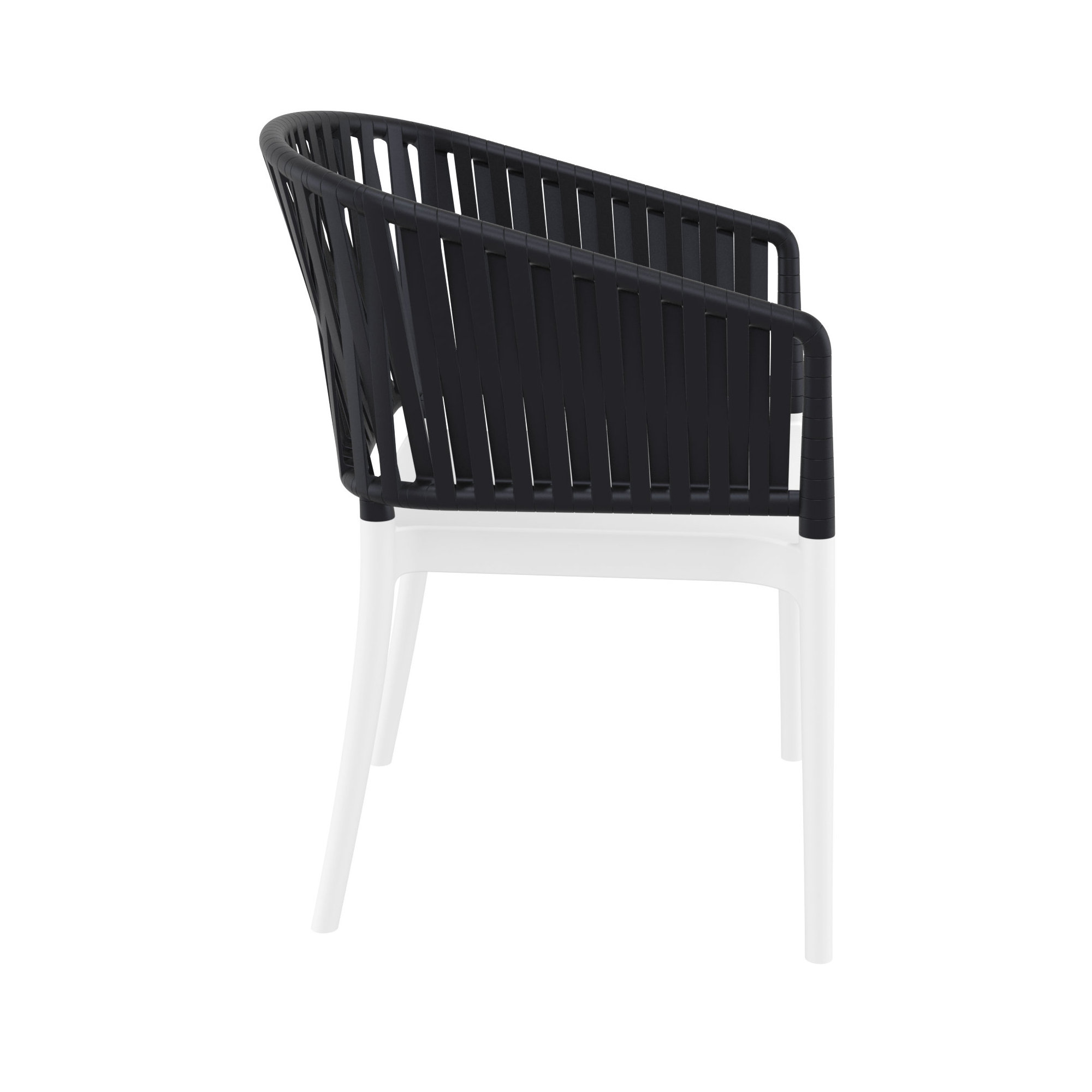 Newport Outdoor Stacking Dining Armchair, Black/White