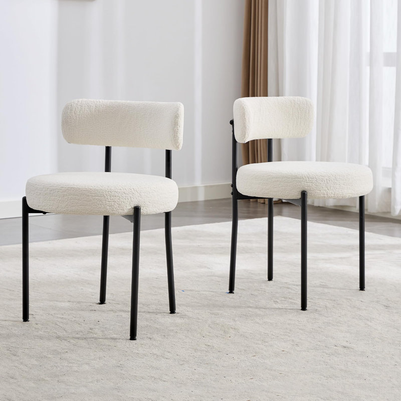 Aulene Upholstered Modern Dining Chair, Beige, Set Of 4