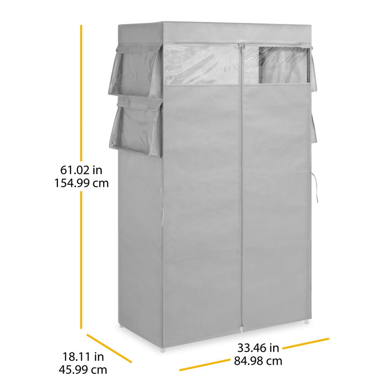 Alliah 33.46'' Metal Portable Wardrobe