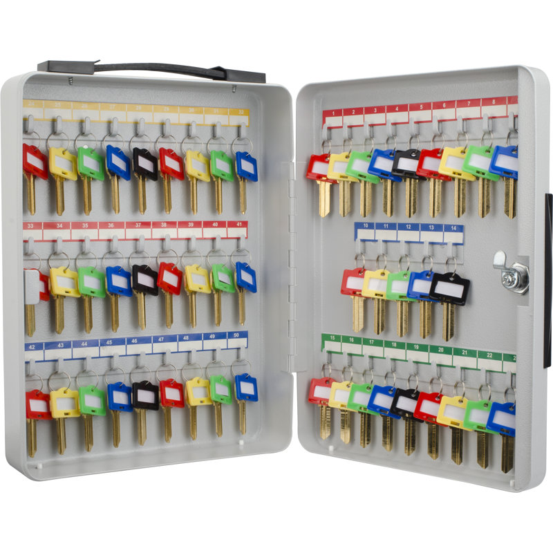 50 KEY LOCK BOX GREY W/CARRYING HANDLE