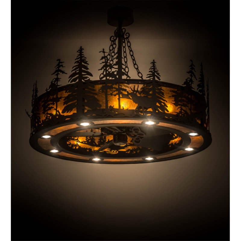 Elk At Dusk Downrod Ceiling Fan