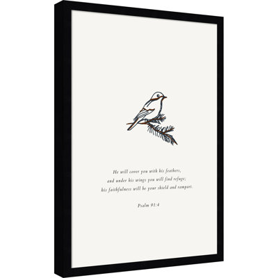 «Psalm 91 4 Scripture» par ART of living, reproduction d'art sur toile encadrée