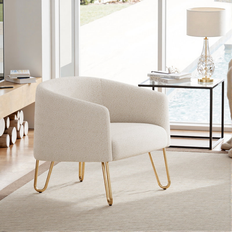 Fauteuil demi-tonneau Kashiff, Blanc