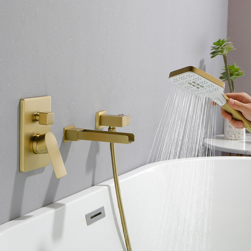 All-In-One Kit with Rough in-Valve, Brushed Gold