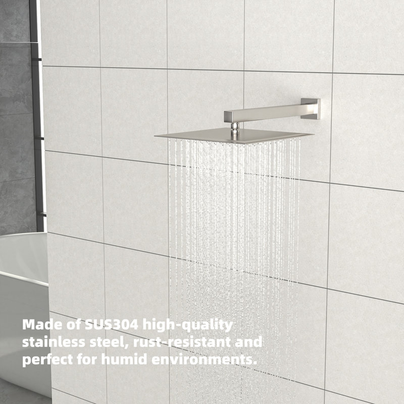 16" Wall Mount Shower Arm, Brushed Nickel