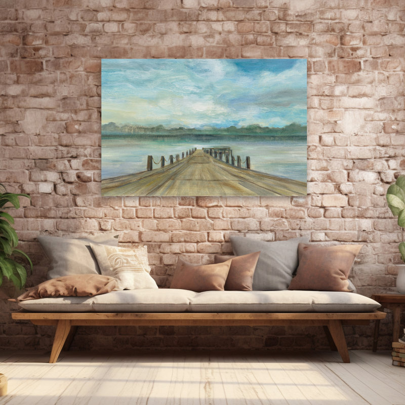 Lake Pier - Horizons, quais et nuages, H 60 po x l 40 po