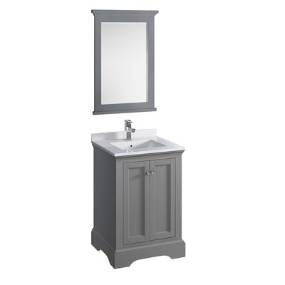 Red Barrel StudioÂ® Windsor 24"" Free-Standing Single Sink Bathroom Vanity Set with Mirror -  Fresca, FVN2424GRV