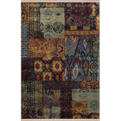 Multi Color Mixed Traditional Motif Ethnic Pattern Creative Vintage Decorative Machine Washable Area Rug