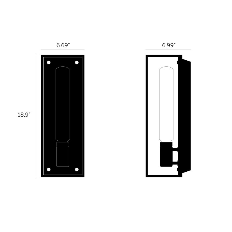 1 - Light Flush Mounted Sconce, Black Marble