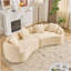 Yellow Curved Compressed Sofa, Creative Nordic-Style Design For Living Room, Comfortable, Soft And Suitable For Multiple Scenarios-204515537