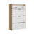 White and Oak Color Shoe Cabinet with 3 Doors & 2 Drawers, Large Storage Space for Entryway Organization, Modern Shoe Storage Solution