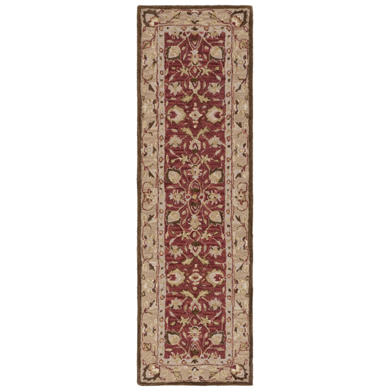 Tapis oriental en laine touffeté à la main Holborne, Tapis de couloir 2 pi 3 po x 8 pi