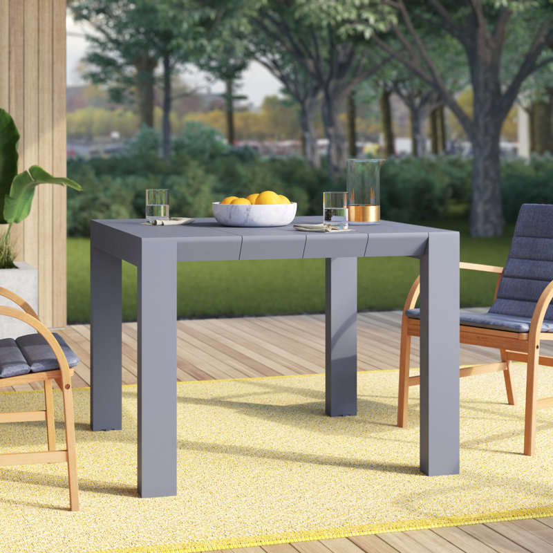Table de salle à manger extensible en plastique Farrah, Gris foncé