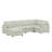 U-Shaped Sectional Sofa With Movable Ottoman, 6-Piece Chenille Fabric Sofa Set