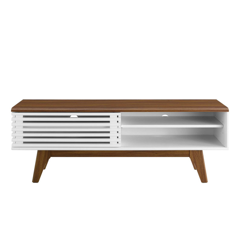 Meuble télé 48 po Render, Noyer / blanc