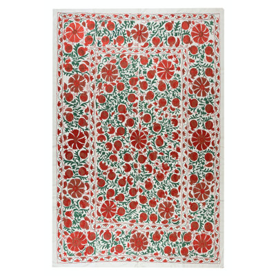 75x98 in Boho Wall Decor. Needlework Wall Art. Embroidered Suzani Wall Hanging. Modern Tapestry