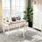 Simple White Rectangular Solid Wood Writing Desk