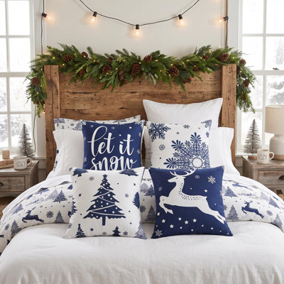 Set of 4 Christmas Velvet Throw Pillow Covers