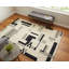 Tapis Nya Architectural Mid-Century moderne, ivoire / noir, 5 pi x 8 pi-661191022