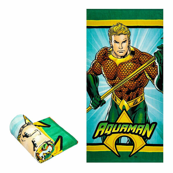 Serviette à Capuche Batman DC Comics - 100% Coton, Poncho Plage Et Bain Enfant