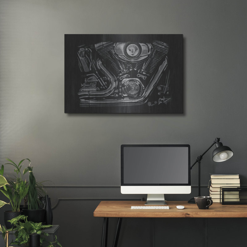 Art mural en métal luxueux «Polied Chrome II» par Ethan Harper, 16 po x 12 po, H 24 po x l 36 po