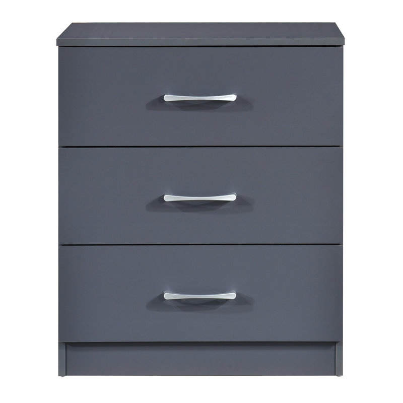 Highbury 3 Drawer Chest of Drawers, Dark Grey
