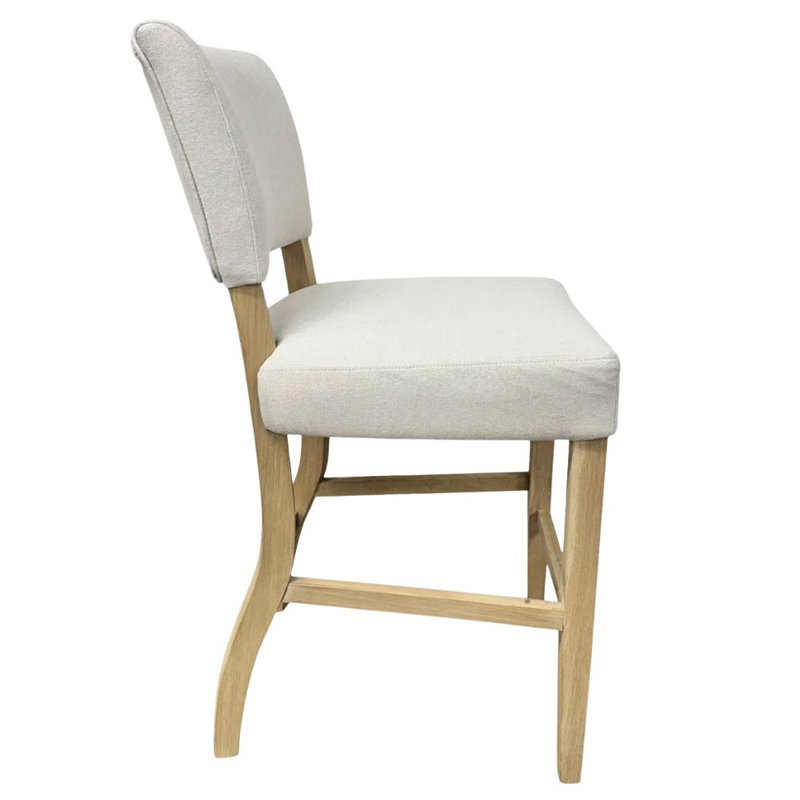Fabric Upholstered Parsons Chair in Natural