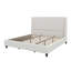 Grande base de lit tapissier à tête de lit à oreilles avec pieds rétro en bois massif, métal robuste et support en lattes de bois-130081784-130081786