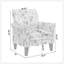Chaise d'appoint Barnet en bleu pastel et floral gris avec pieds en bois massif-132760925