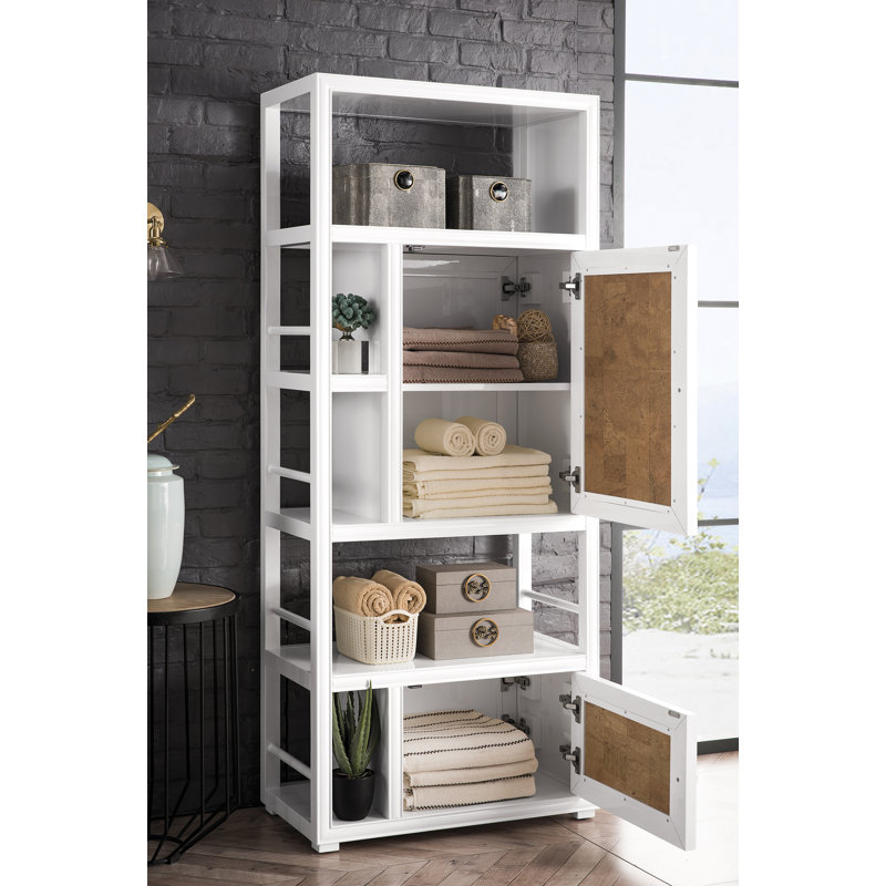 Athens 30" W Freestanding Bathroom Cabinet, Glossy White