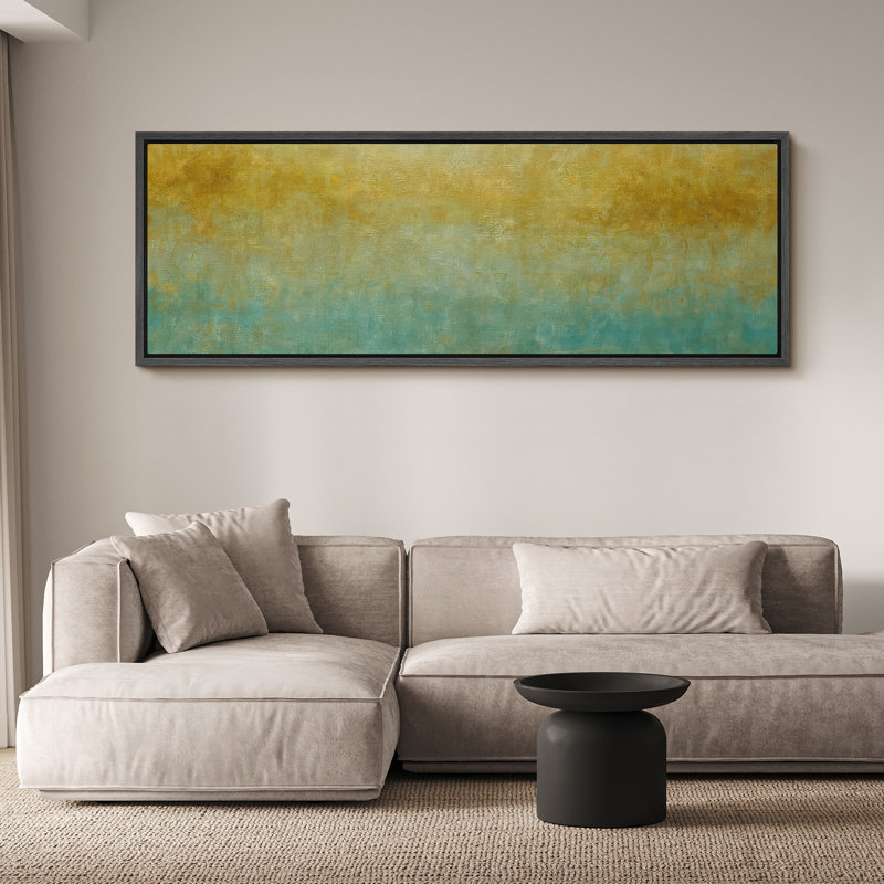 Large Framed Canvas Print Wall Art - Abstract Print for Modern Home Decor, 20" H x 60" W, Black