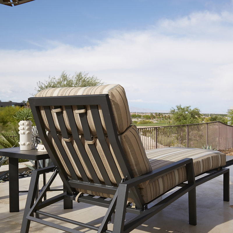 Aris Outdoor Chaise Lounge, Graphite, Alcazar Redwood