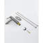 Robinet de salle de bain gris 39 x 24 x 7 po à poignée simple, fabrication en métal et détails en céramique