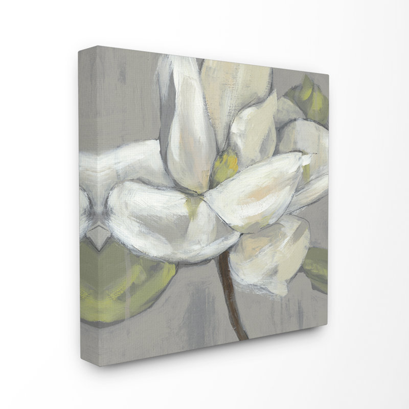 « floral pétales gris vert », reproduction d’art, Toile tendue, H 24 po x l 24 po x P 1,5 po