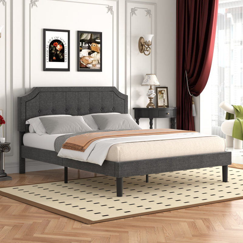 Tête de lit tapissier Sietje, Grand, Gris foncé