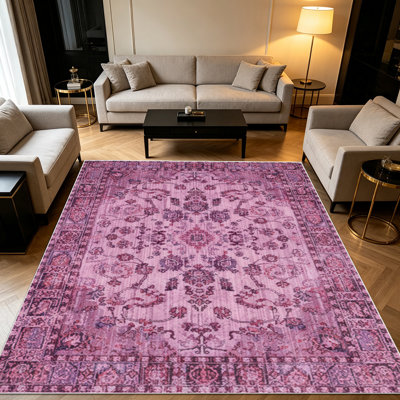 Tapis à motif floral rétro de 1 pièce pour le salon, doux et confortable, convenant à toutes les saisons, facile à entretenir, lavable à la machine, tapis sous la table de campagne convenant à la chambre à coucher