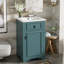 Meuble-lavabo de 20 pouces, salle de bain compacte, lavabo en céramique, fonction de fermeture en douceur, tablette ajustable en forme de U, meuble-lavabo à poignée en alliage d'aluminium avec porte à débordement et support pour petite porte-1989299949