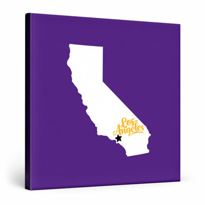 Home Sweet Los Angeles — California State Silhouette — Canvas Wall Art