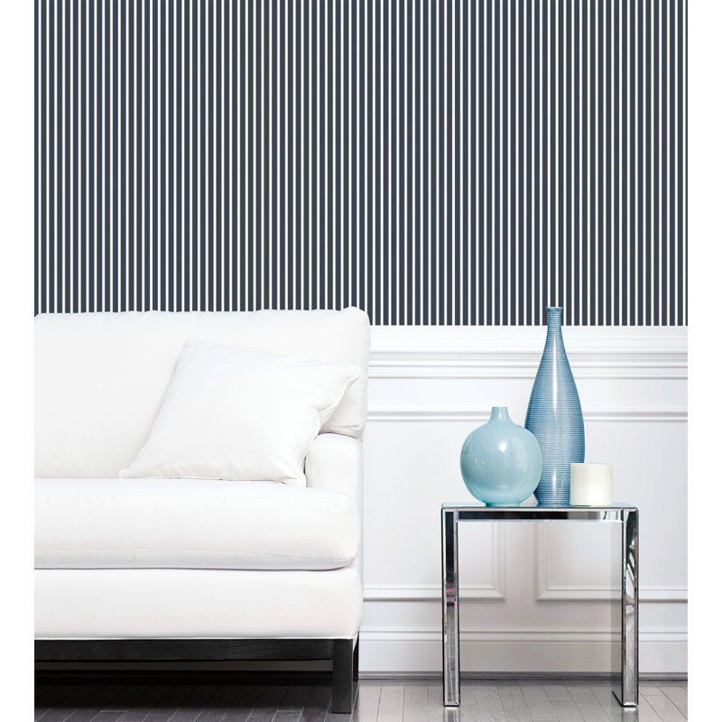 Ayden 10m x 53cm Matte Wallpaper Roll, Navy/White