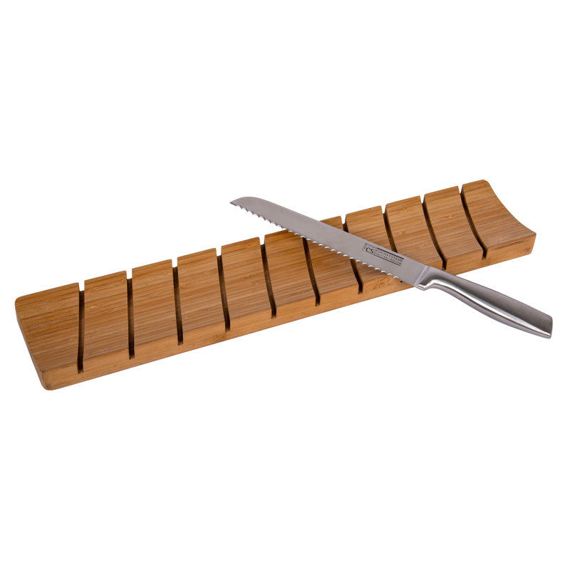 Planche à découper en bambou avec couteau à pain ctg