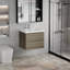 Meuble-lavabo contemporain avec lavabo en résine, armoire de rangement murale moderne avec tiroirs à fermeture en douceur-172939399