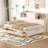 Full Size Wooden Daybed With 3 Storage Drawers, Upper Soft Board, Shelf, And A Set Of Sockets And USB Ports-1231102373