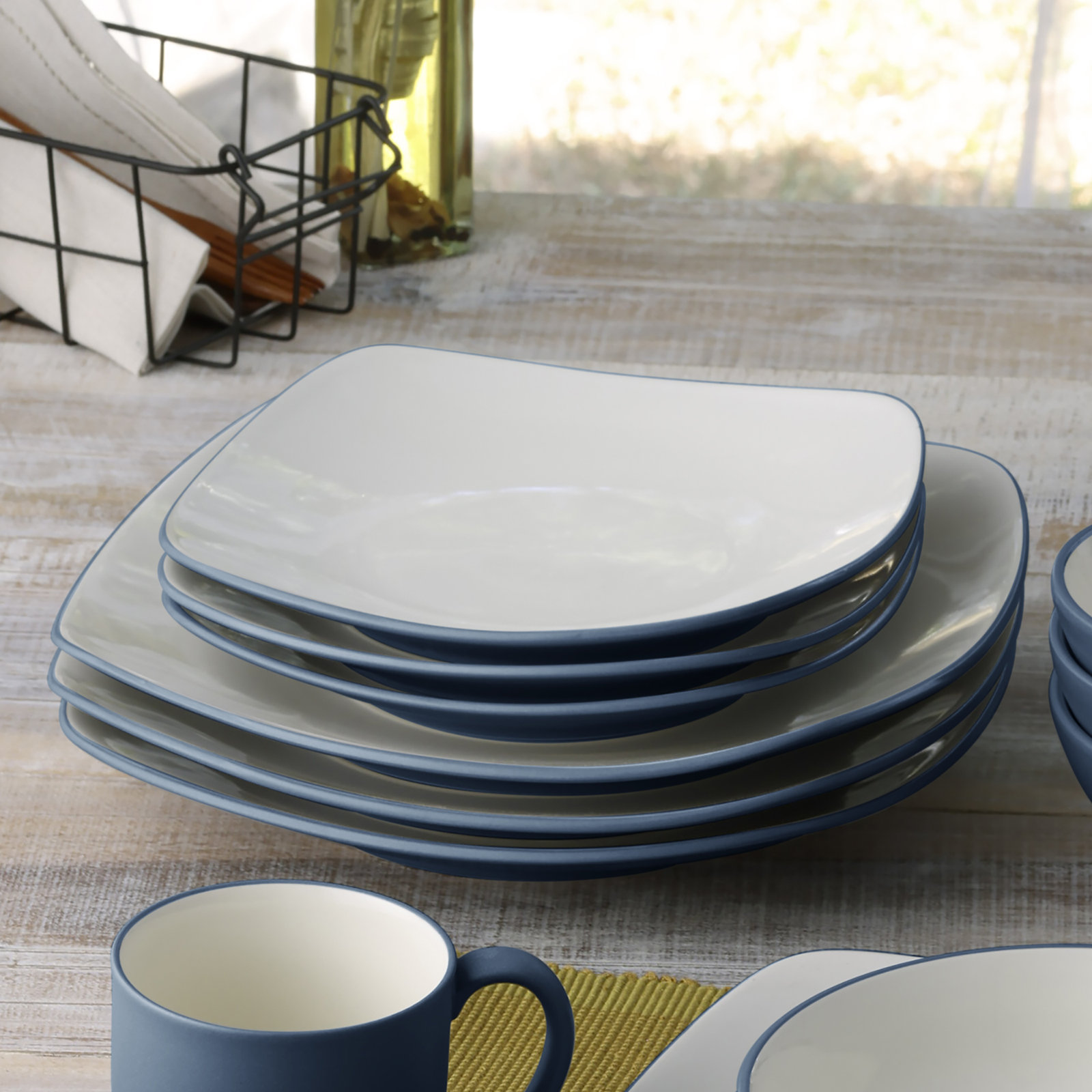 Noritake Colorwave Square Dinner Plates, 10-3/4", Blue