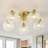 5-Light Mid-Century Glass & Metal Flush Mount Ceiling Light