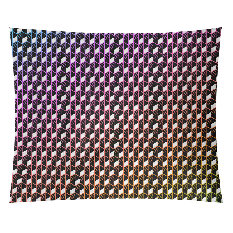 Tapisserie «Avicia» par Katelyn Elizabeth, H 27,5 po x l 37,5 po, Intérieur, Rose / rouge / noir