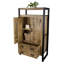 Armoire de rangement industrielle 63 po en bois de manguier massif et cadre en fer avec deux tiroirs