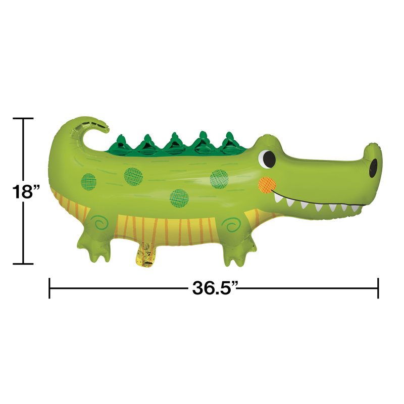 Creative Converting Alligator Shaped Birthday Party Mylar Balloons, 3 ct.