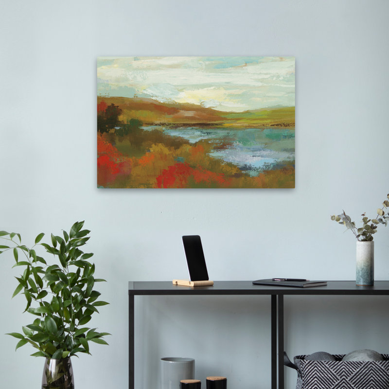 Autumn Symphony Crop - Abstrait automne bleu brun, H 24 po x l 16 po