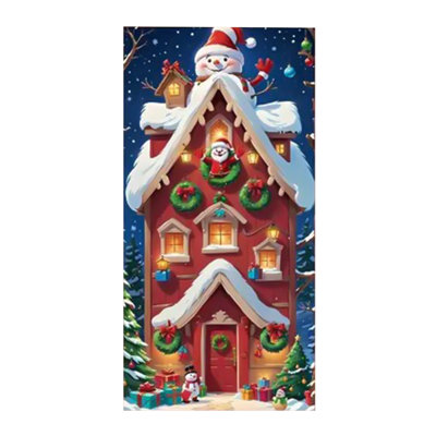 Kbndieu 35 X 71 Inches Christmas Door Cover - Santa Claus Patterns Christmas Day Door Decoration - Festival Party Decoration